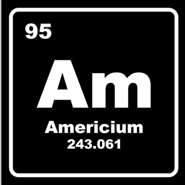 americio química icono elemento químico en la tabla periódica