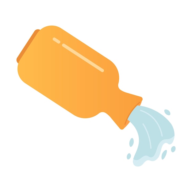 Ámfora dorada objeto vectorial de color semi plano Verter agua jarrón Icono de clip art de dibujos animados editable en fondo blanco Ilustración de punto simple para diseño gráfico web