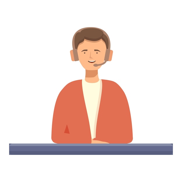 Amigable agente de servicio al cliente de dibujos animados