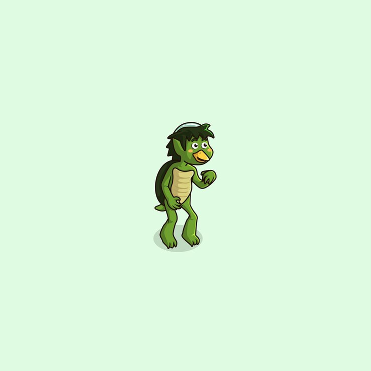 Vector un amigable personaje kappa en estilo de dibujos animados