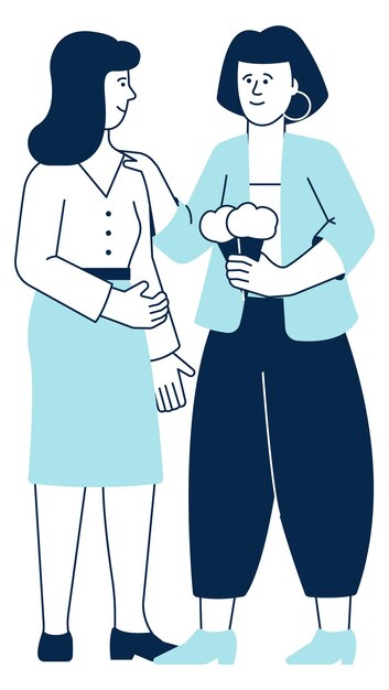 Amigas pasan tiempo juntas Mujeres felices caminando