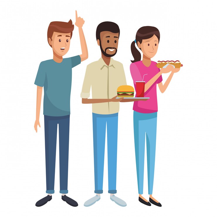 Vector amigos de dibujos animados de personas