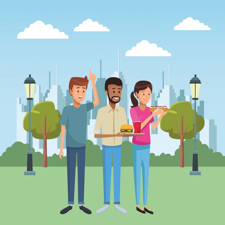 Vector amigos de dibujos animados de personas