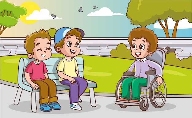 Amigos en el parque Una celebración de inclusión y amistad