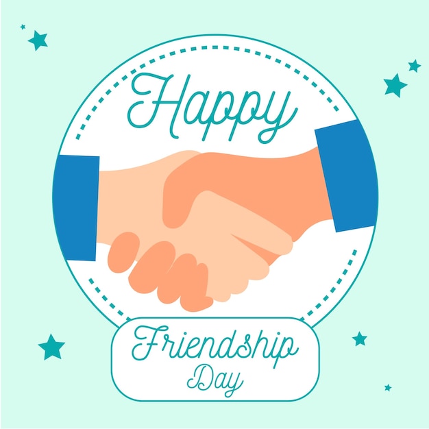 Amigos para siempre Feliz día de la amistad Vector e ilustración Amigos se dan la mano
