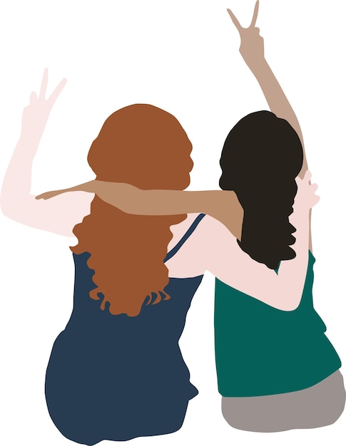 la amistad de dos mujeres clipart