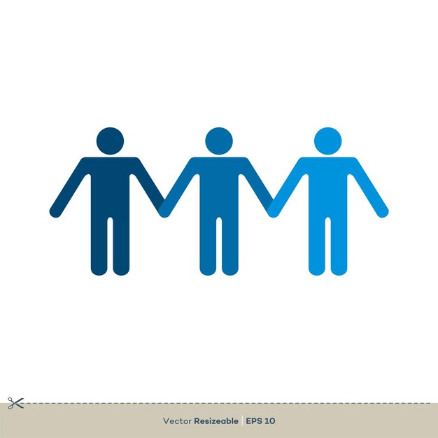 Amistad Trabajo en equipo Icono Vector Logo Plantilla Ilustración Diseño Vector EPS 10