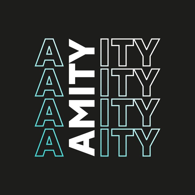 Amity nuevo mejor degradado colorido único efecto de texto en stock tipografía profesional diseño de camiseta