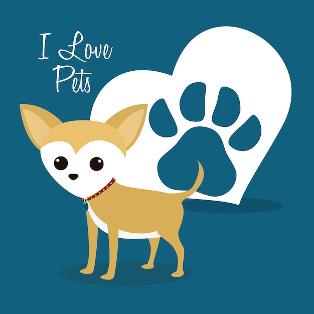 Amo el cartel del corazón de las mascotas