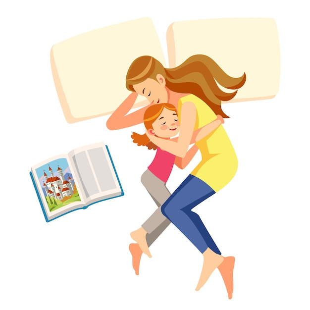 Amo a la mamá. Madre puso a dormir a su hija