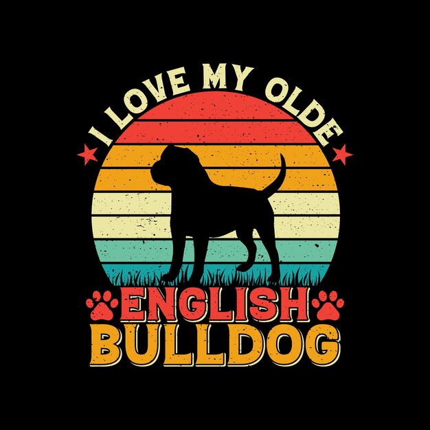 Amo mi diseño de camiseta Olde English Bulldog