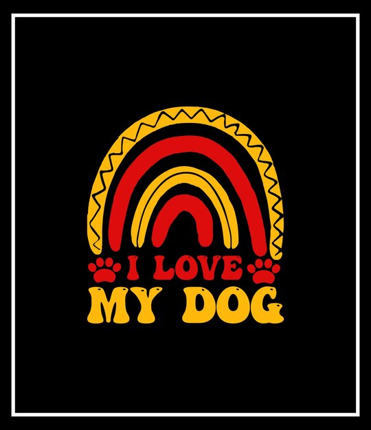 Amo a mi perro diseño de camiseta de tipografía