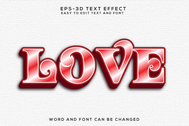 Amor al texto 3D y al efecto colorido