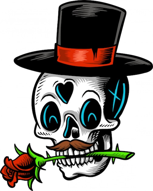 Vector amor calavera