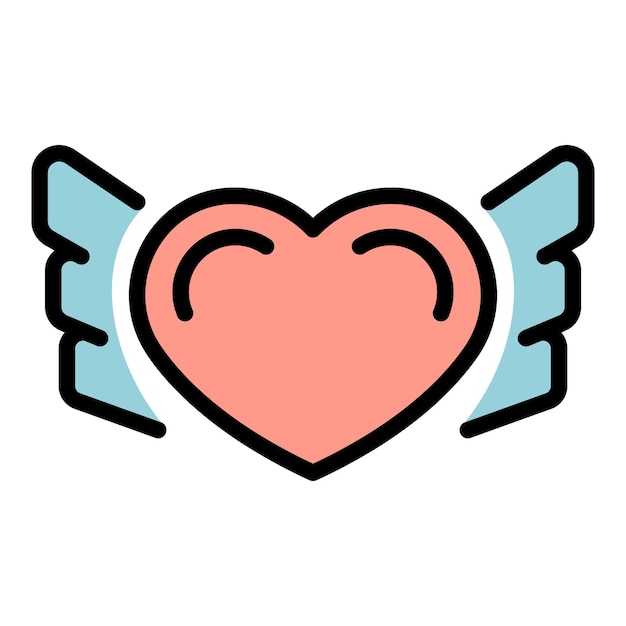 Amor caridad icono contorno vector ayuda de la comunidad la gente dona color plano
