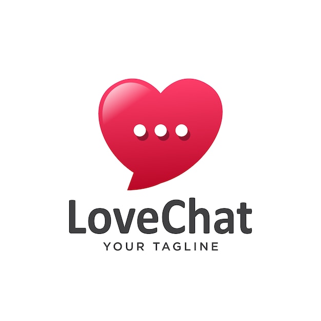 Amor chat logo simple limpio.