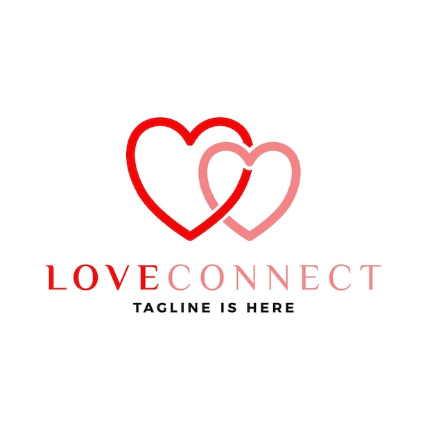 Amor conectado logo vector icono ilustración