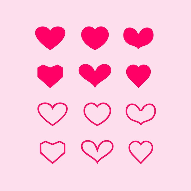 amor corazón colección vector diseño