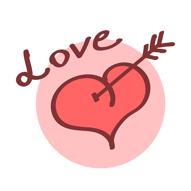 Amor corazón con flecha cupido
