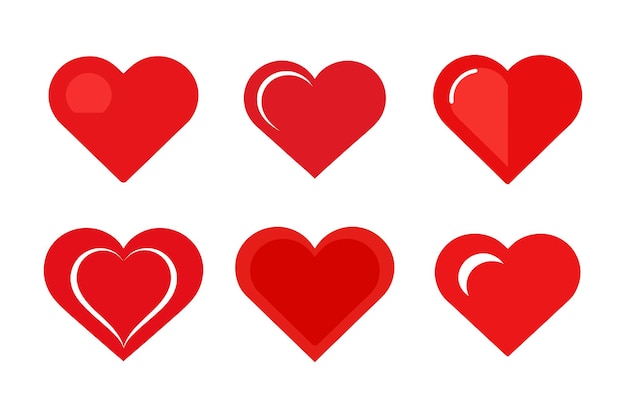 El amor del corazón, el romance o el día de San Valentín icono vectorial rojo