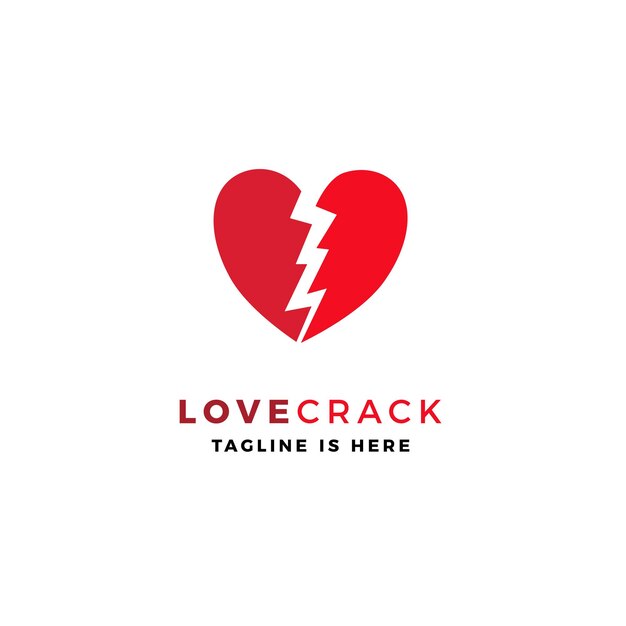 Amor crack logo vector icono ilustración