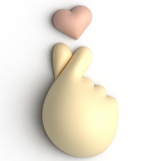 El amor de los dedos en 3D en color pastel