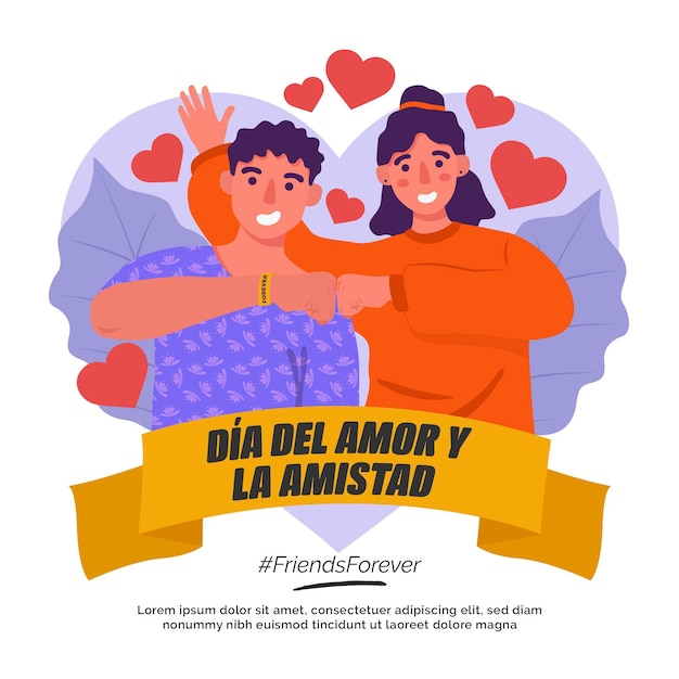 Vector amor día pareja rodeada de corazones