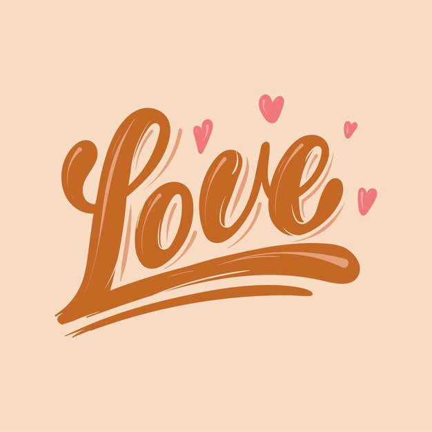 Amor dibujado a mano pincel tinta escritura caligrafía de dibujos animados tarjeta de felicitación manuscrita mensaje de carta de amor