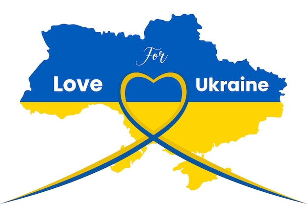 Amor por el diseño de fondo de banner de cartel de redes sociales amarillo azul de Ucrania