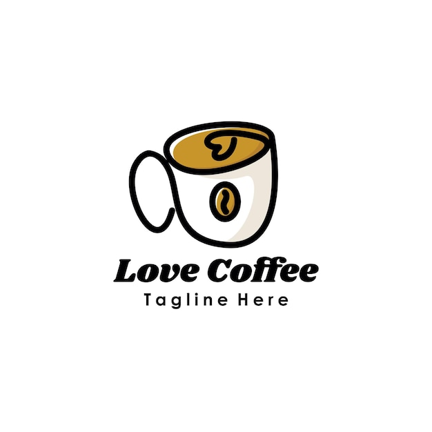 Amor diseño de logotipo de café