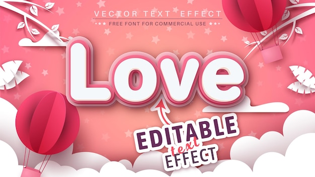 Amor editar efecto de texto estilo de fuente editable