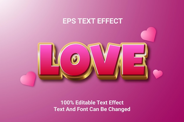 Vector amor efecto de texto eps