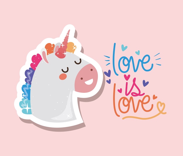 El amor es amor y unicornio kawaii