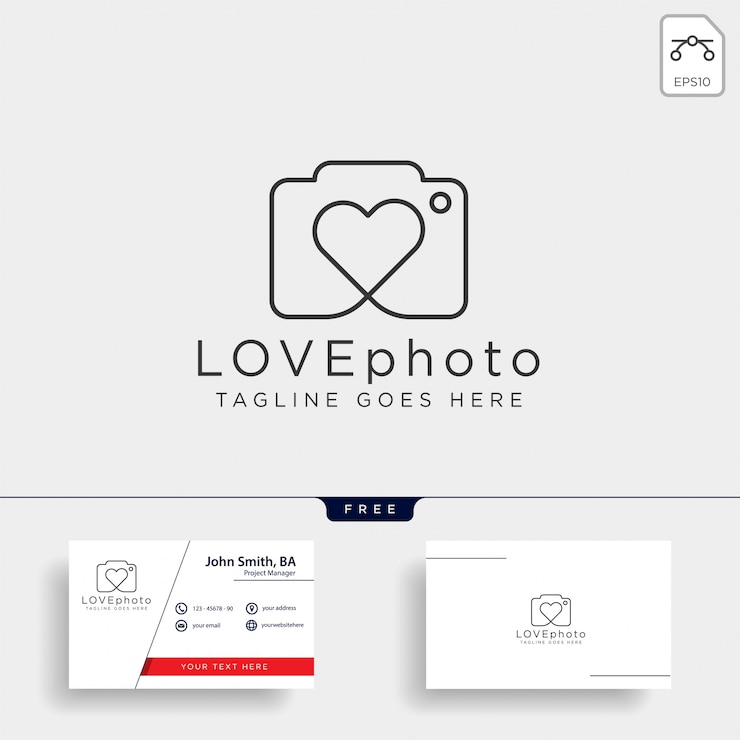 Vector amor fotografía logo vector icono aislado