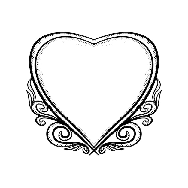 Amor ilustración dibujado a mano dibujos animados boceto lineart estilo vintage vector