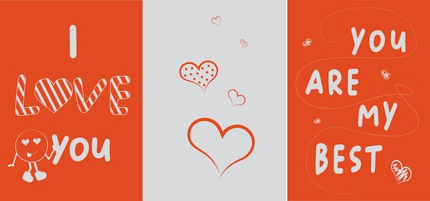 Amor, ilustración vectorial de corazones para el día de San Valentín