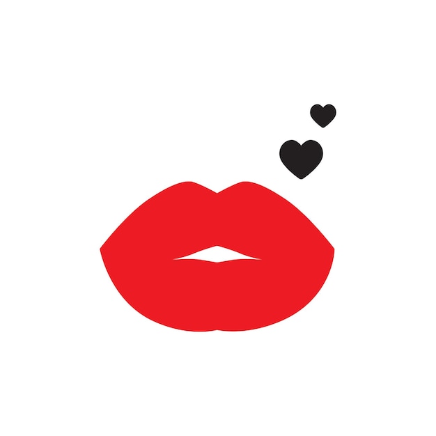 Vector amor labios corazón amante rojo