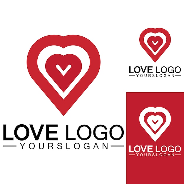 Amor logo diseño vectorgeometric hearth logo vector lineal amor vector logo conceptoCorazón forma logo designVector