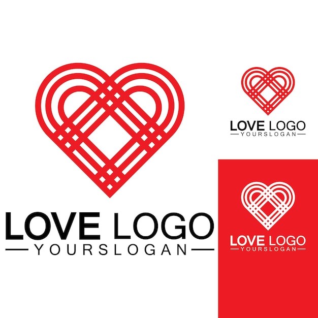 Amor logo diseño vectorgeometric hearth logo vector lineal amor vector logo conceptoCorazón forma logo designVector