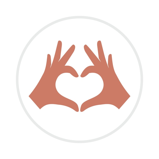 Amor mano aplicable icono de moda atractivo abstracto ilustración vectorial obra de arte diseño colorido