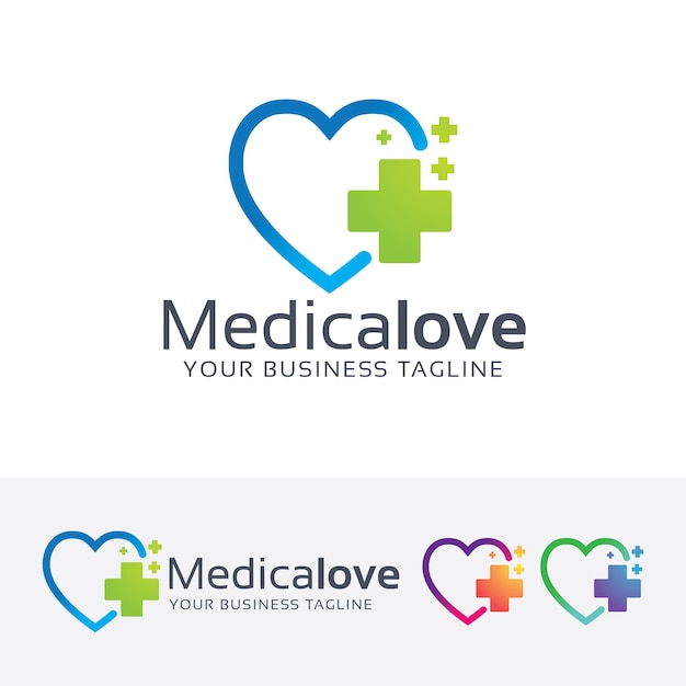 Amor médico y más plantilla de logotipo de símbolo