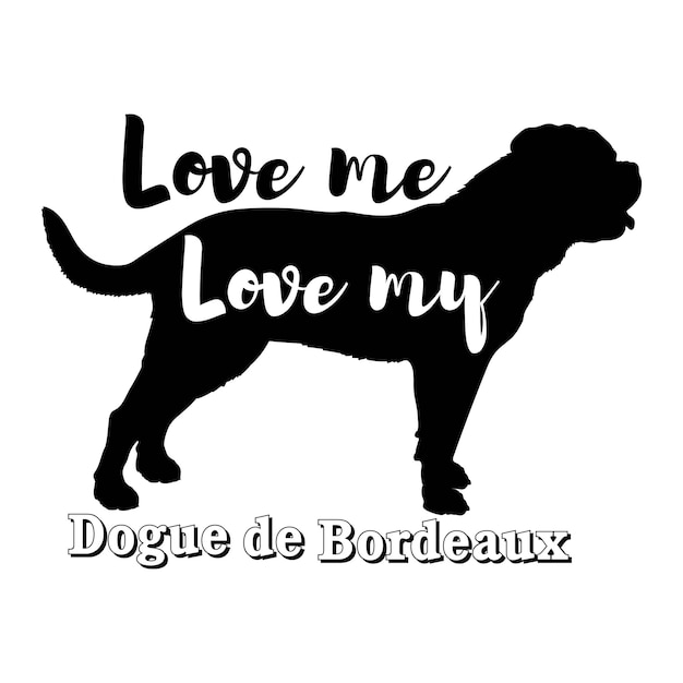 el amor de mí el amor de mi perro vector silueta mascota