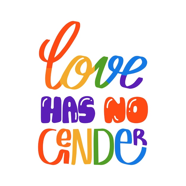 El amor no tiene letras de mano de género del orgullo gay