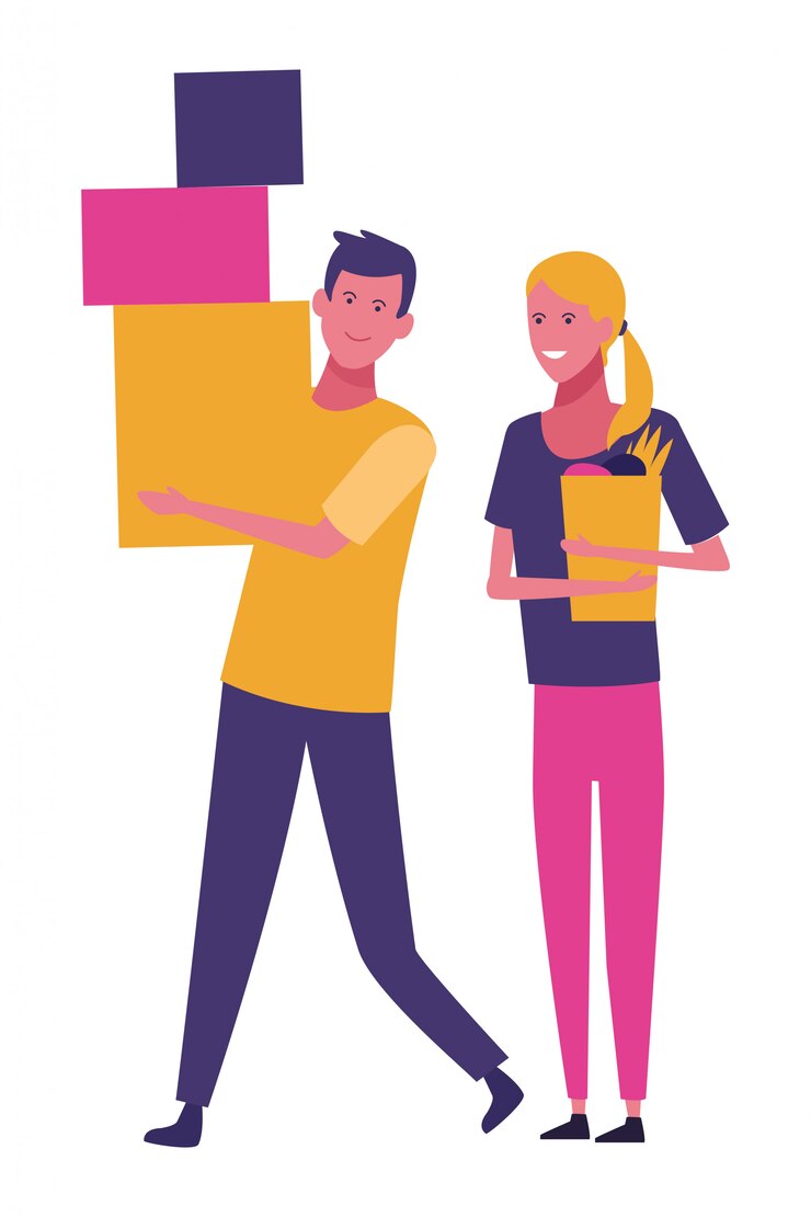 Vector amor pareja de dibujos animados