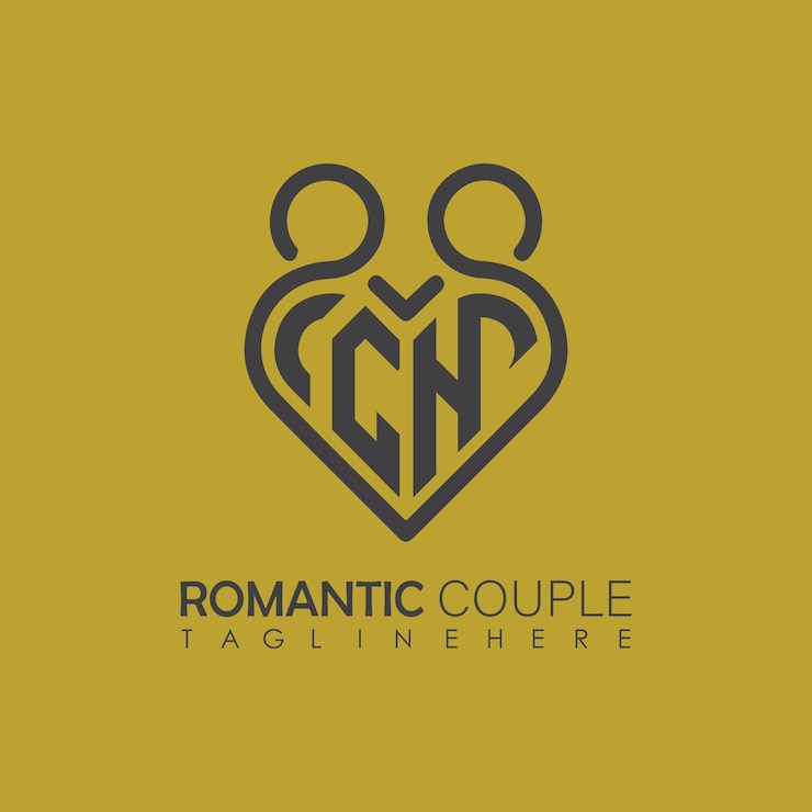 Vector amor de pareja símbolo de corazón todas las letras plantilla de diseño de icono de logotipo