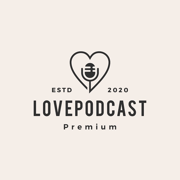 Amor podcast hipster vintage logo