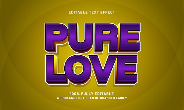 amor puro efectos de texto editables con un tema de amor y bonito