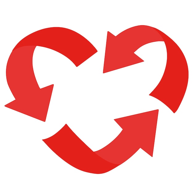 Amor reciclar vector ilustración de diseño simple