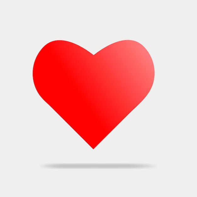 Amor rojo del símbolo del corazón del icono del diseño del corazón. Diseño de ilustración vectorial