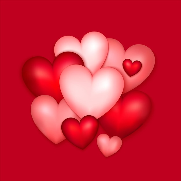 Amor sobre el vector rojo Ilustración de objetos románticos para el Día de San Valentín